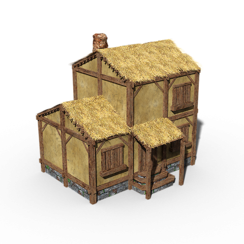 Mittleres Wohnhaus für Einwohner.